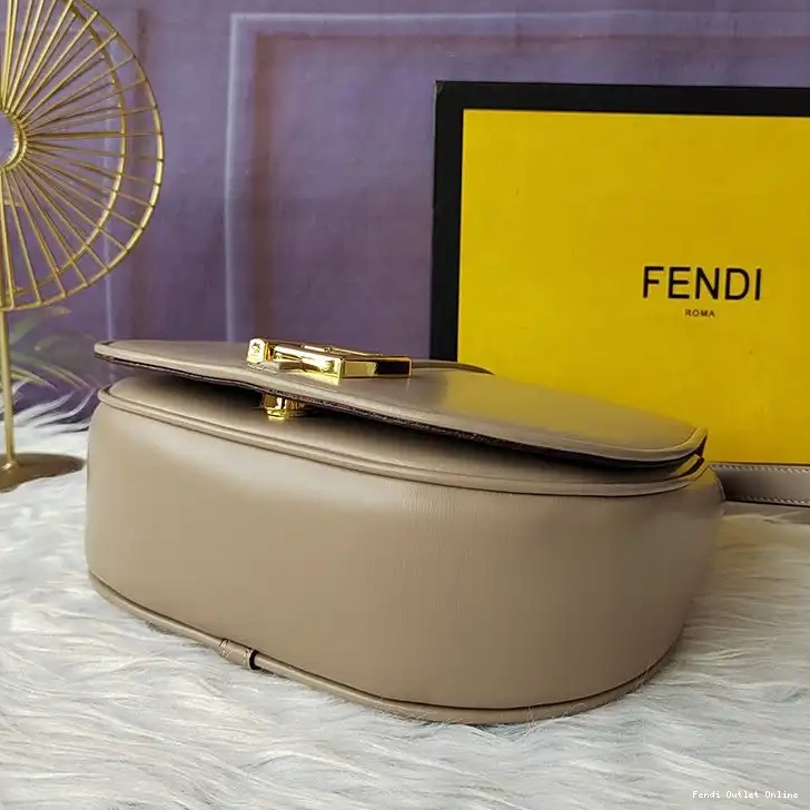 Affordable C'mon Leather Medium Fendi Calf Bag In Grey 0513